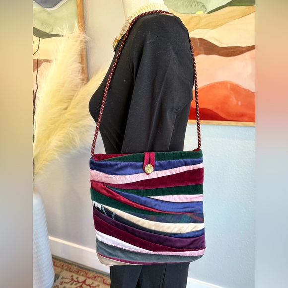 Artisan Handbags - Beautiful Handmade Velvet Mixed Fabric Bag
